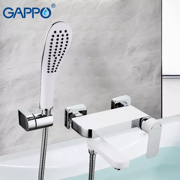 Змішувач для ванни GAPPO G3248, білий/хром