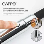 Змішувач з гнучким виливом для кухні GAPPO G4398-15, 2 режими, чорний/хром