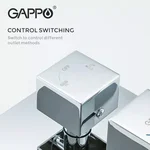 Вбудована душова система GAPPO G7107-40, вилив - перемикач на лійку, 3-функції, хром