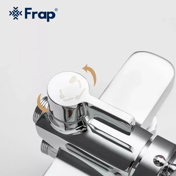 Душева система Frap F2461, поворотний вилив - перемикач на лійку, 3 режими, хром