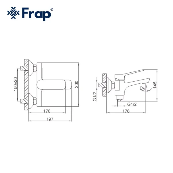 Змішувач для ванни Frap F3261, хром