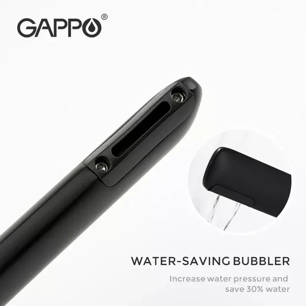 Змішувач для умивальника GAPPO G1052-86, чорний