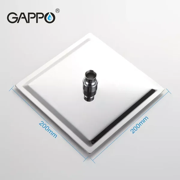Тропічний душ GAPPO G28, 200x200 мм, нержавіюча сталь, хром