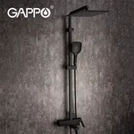 Душова система GAPPO G2417-60 термостат, вилив - перемикач на лійку, чорний
