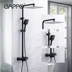 Душова система GAPPO G2417-60 термостат, вилив - перемикач на лійку, чорний