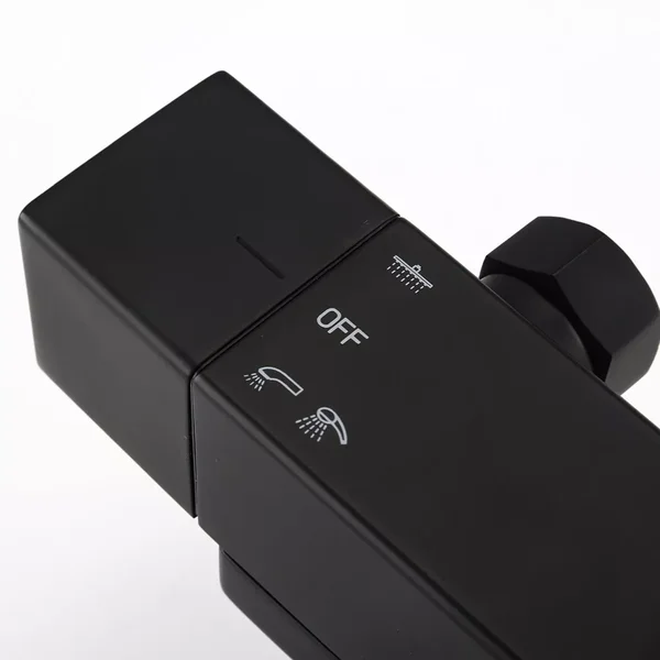 Душова система GAPPO G2417-60 термостат, вилив - перемикач на лійку, чорний
