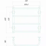Рушникосушарка електрична Deffi Стандарт 500x600 правий, 60 Вт, білий