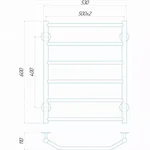 Рушникосушарка електрична Deffi Трапеція 500x600 правий, 60 Вт, білий