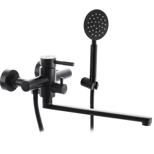 Змішувач для ванни WEZER EKO7A-01-BLACK, нержавіюча сталь, чорний