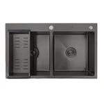 Кухонна мийка GAPPO GS8350-6 накладна 830x500 мм, нержавіюча сталь, поверхня PVD