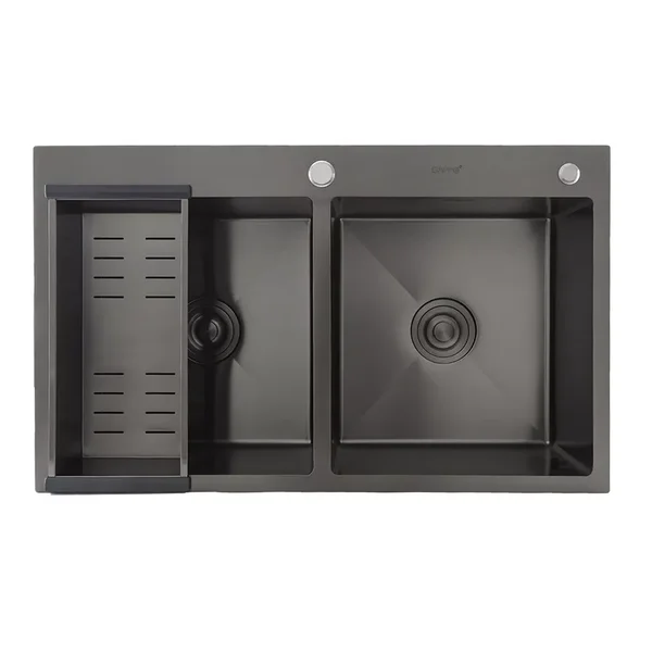 Кухонна мийка GAPPO GS8350-6 накладна 830x500 мм, нержавіюча сталь, поверхня PVD