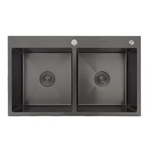 Кухонна мийка GAPPO GS8350-6 накладна 830x500 мм, нержавіюча сталь, поверхня PVD Кухонна мийка GAPPO GS8350-6 накладна 830x500 мм, нержавіюча сталь, поверхня PVD