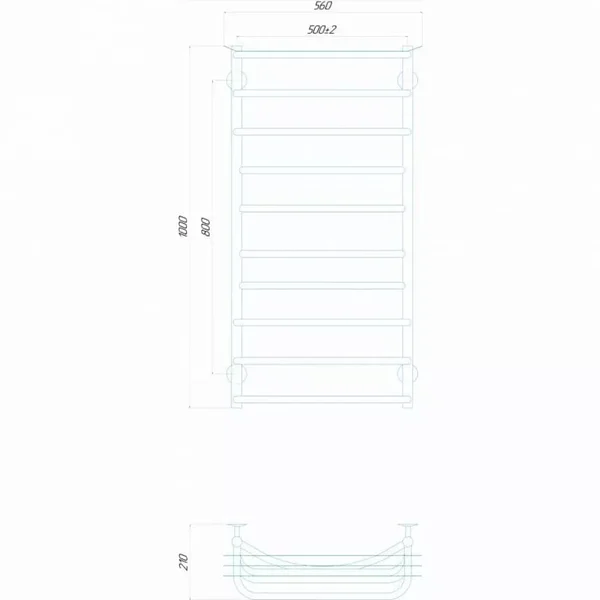 Рушникосушарка електрична Deffi Юність 500x1000 правий, 130 Вт, хром