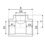 Трійник перехідний PP-r ITAL 40 x 20 x 40 мм