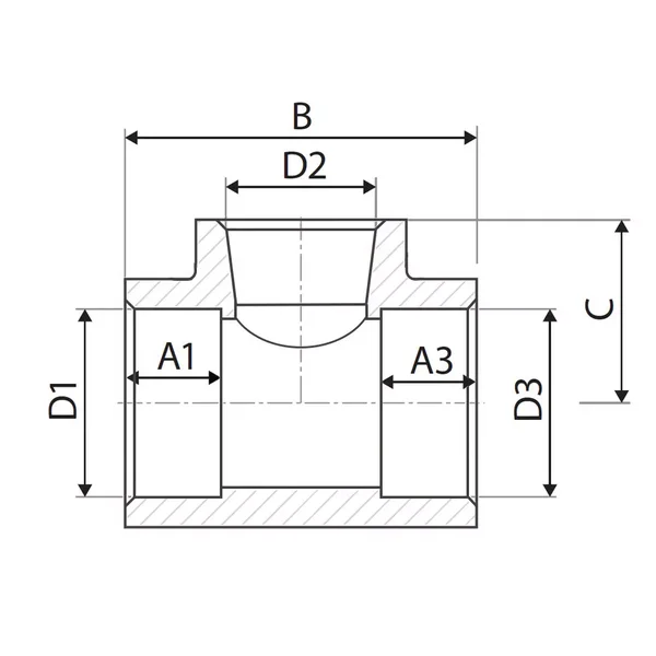 Трійник перехідний PP-r ITAL 40 x 20 x 40 мм