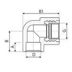 Кутник 90° PP-r з внутрішньою різьбою ITAL 20 мм x 1/2