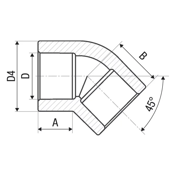 Кутник 45° PP-r ITAL 50 мм