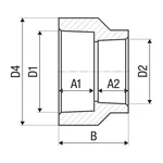 Муфта перехідна PP-r ITAL 63 x 20 мм