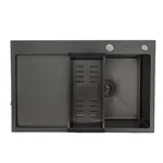 Кухонна мийка GAPPO GS7850-6R накладна 780x500 мм, поверхня PVD, чаша права