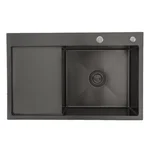 Кухонна мийка GAPPO GS7850-6R накладна 780x500 мм, поверхня PVD, чаша права