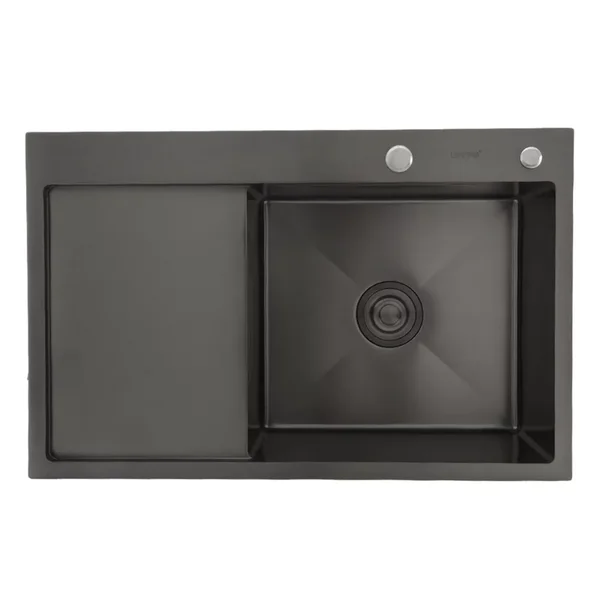 Кухонна мийка GAPPO GS7850-6R накладна 780x500 мм, поверхня PVD, чаша права