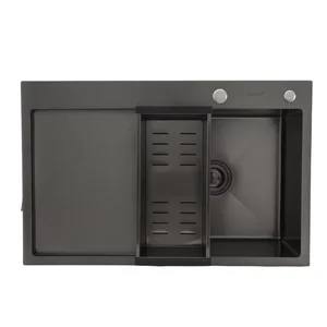 Кухонна мийка GAPPO GS7850-6R накладна 780x500 мм, поверхня PVD, чаша права Кухонна мийка GAPPO GS7850-6R накладна 780x500 мм, поверхня PVD, чаша права