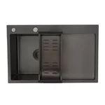 Кухонна мийка GAPPO GS7850-6L накладна 780x500 мм, поверхня PVD, чаша лівая
