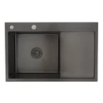 Кухонна мийка GAPPO GS7850-6L накладна 780x500 мм, поверхня PVD, чаша лівая