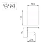 F502-6 тримач паперу з полкою (чорний) {36}