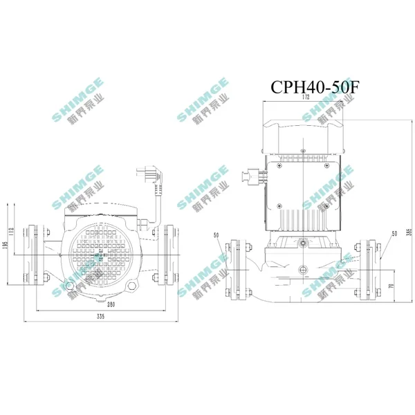 Насос циркуляційний SHIMGE CPH40-50F, Hmax 17м, Qmax 350 л/хв, 0,9 кВт