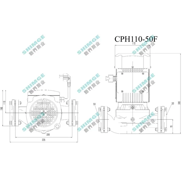 Насос циркуляційний SHIMGE CPH110-50F, Hmax 20м, Qmax 400 л/хв, 1,5 кВт