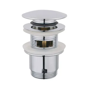 WHR-101Y донний клапан 1 1/4 CHROME WEZER автомат з переливом (блістер) {50/1}