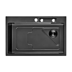 ID 7246-BC мийка PROFI 720x460x215мм,(3.0/0.8мм),сифон. дозат. 2 кош, дошк, зміщувач PVD Black {1/1} ID 7246-BC мийка PROFI 720x460x215мм,(3.0/0.8мм),сифон. дозат. 2 кош, дошк, зміщувач PVD Black {1/1}