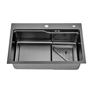 ID 7546-B мийка 750x460x215мм,(3.0/0.8мм),сифон. дозат. 2 кошика PVD Black {1/1} ID 7546-B мийка 750x460x215мм,(3.0/0.8мм),сифон. дозат. 2 кошика PVD Black {1/1}