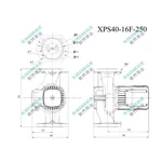XPS40-16F-250 SHIMGE 380В  цирк. мок. ротор 1,0 кВт Hmax 16,5м Qmax 250л/хв DN40 250мм + фл. {1}