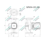 XPS50-12F-280 SHIMGE 380В  цирк. мок. ротор 1,0 кВт Hmax 12м Qmax 300л/хв DN50 280мм+фл. {1}