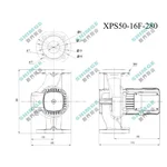 XPS50-16F-280 SHIMGE 380В  цирк. мок. ротор 1,3 кВт Hmax 17м Qmax 330л/хв DN50 280мм+фл. {1}