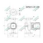 XPS65-12F-340 SHIMGE 380В  цирк. мок. ротор 1,3 кВт Hmax 12,5м Qmax 480л/хв DN65 340мм+фл. {1}