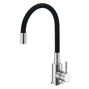 Змішувач MLT-40103VRB для кухні SLAT MLT-40103VR з нержавіючої сталі чорний з поворотним виливом (1055490)