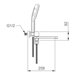 G3210-3 ванна одноваж. кор. поворот. вилив лат. Ø35 (сатин золотий) {4/1}