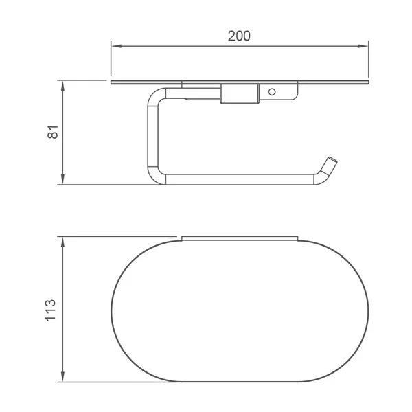 G30703-3 бумагоутримувач з полицею 200х113х81мм (сатин золотий) {20/1}