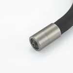 Смеситель для кухни GAPPO G4398-39 однорычажный с высоким силиконовым изливом крепление гайкой Ø35 черный/серый