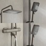 Душова система GAPPO G2491-9 термостатична одноважільна трьох-функціональна латунна Ø35 сіра (Gungrey)