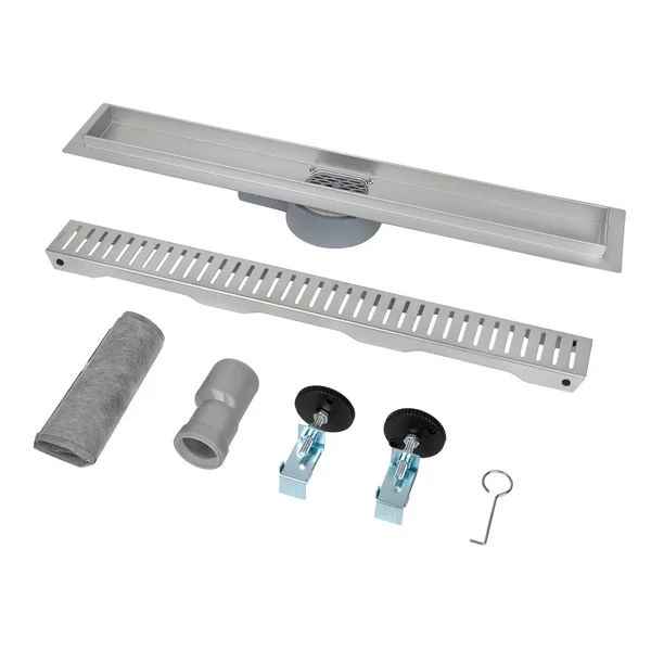 IT03-FT10/ 900 ITAL Душовий трап 900 мм поворот.360, комбін.затвор, Brushed nickel (блістер) {5/1}
