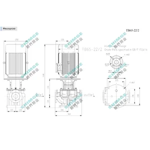 TB65-22/2 SHIMGE 380В цирк. сухий ротор  4 кВт Hmax 30м Qmax 833л/хв DN65 360мм {1}