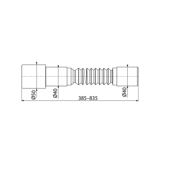 Гофра ALCA PLAST 40*40/50 регулируемая 385-835