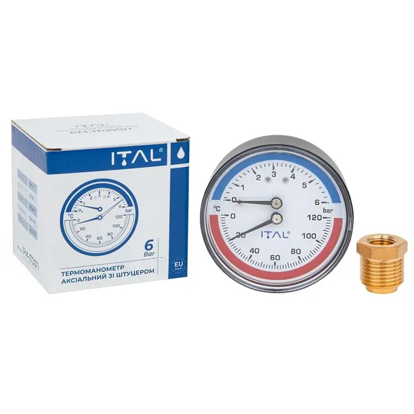 Термоманометр Ø63 фронтальний ITAL (6 бар, 120*С) 1/4