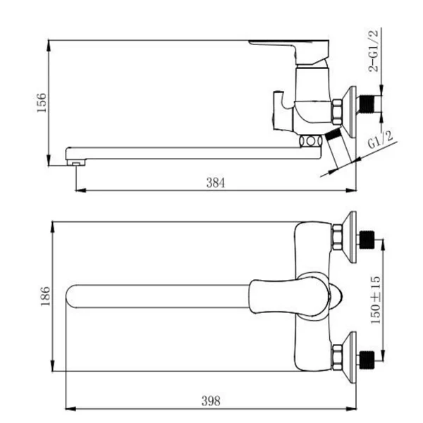 Змішувач для ванни VENTA BC305DC