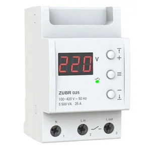 Реле напруги ZUBR D25 (25А, підключ. низ, 3 Din, контроль/демонстація напруги)
