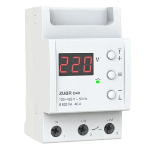 Реле напруги ZUBR D40 (40А, підключ. низ, 3 Din, контроль/демонстація напруги)